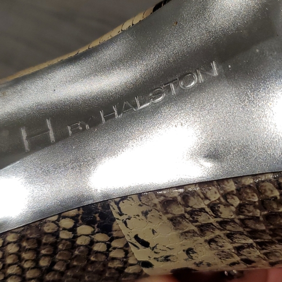 H BY Halston brown embossed snakeskin heel pumps - Picture 9 of 14